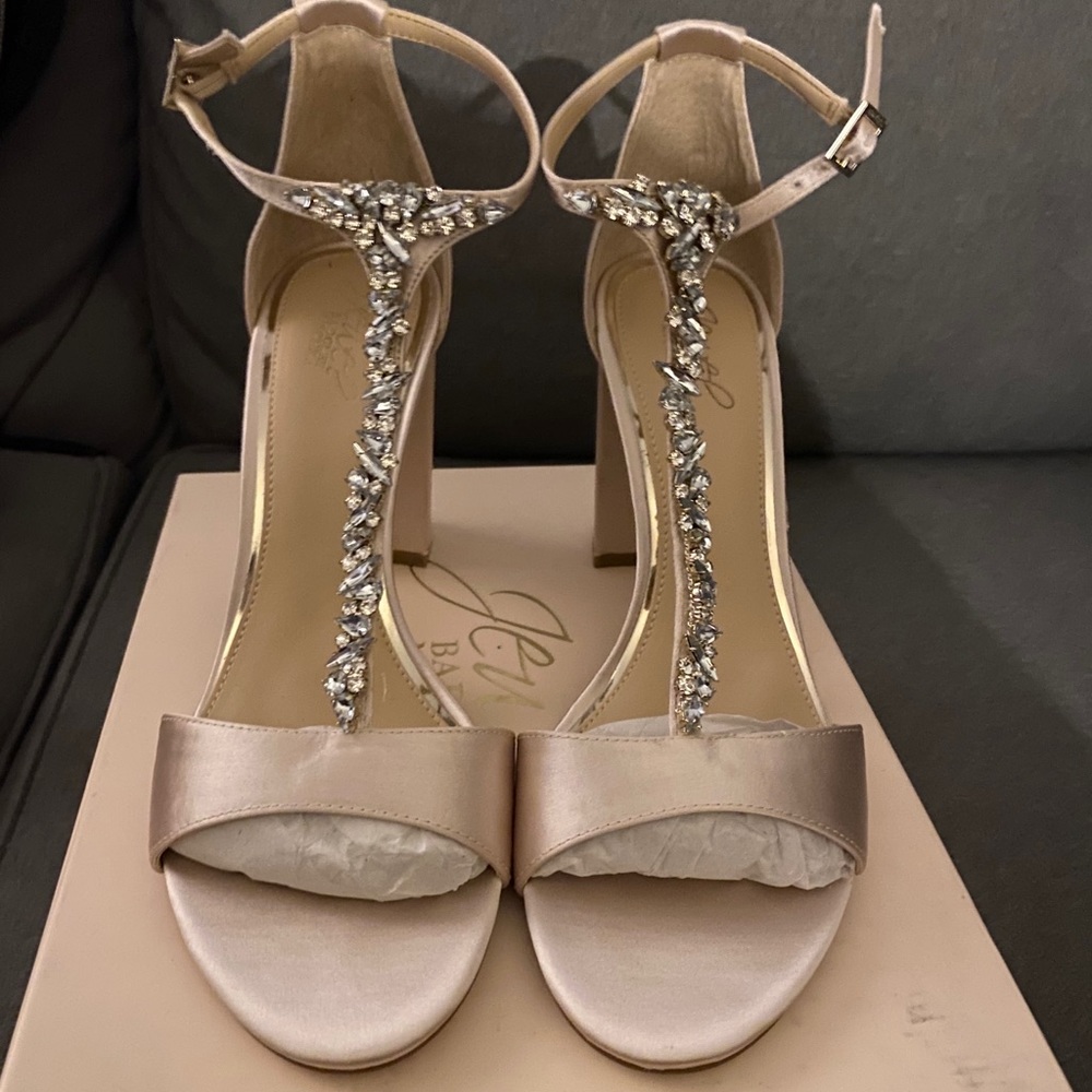 Embellished Champagne Heels
